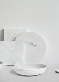 Rhombe serveringsskål, hvid fra<Lyngby Porcelæn