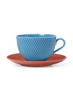 Rhombe Tekop m. underkop rosa/sand fra<Lyngby Porcelæn Discount