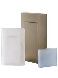 Ridge Vase, taupe frosted glass fra<Muuto Outlet