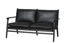 Rén Lounge sofa 2. pers natur eg, sort læder fra<Stellar Works Outlet