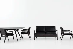 Rén Lounge sofa 2. pers natur eg, sort læder fra<Stellar Works Outlet