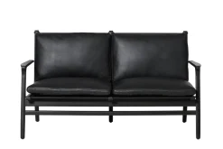 Rén Lounge sofa 2. pers sortmalet eg, sort læder fra<Stellar Works Hot