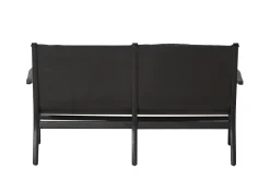 Rén Lounge sofa 2. pers sortmalet eg, sort læder fra<Stellar Works Hot
