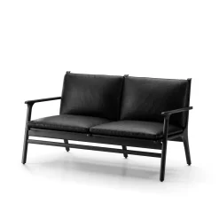 Rén Lounge sofa 2. pers sortmalet eg, sort læder fra<Stellar Works Hot