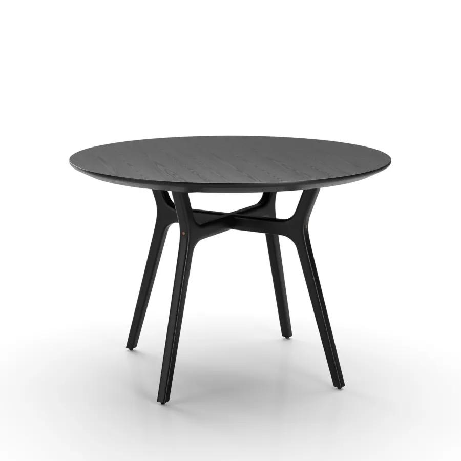 Rén spisebord Ø110cm sort malet eg, sort stel<Stellar Works Discount