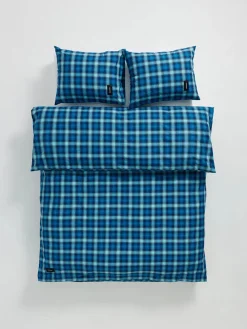 Rodeo Pillow Case, neon blue check fra<Magniberg Clearance
