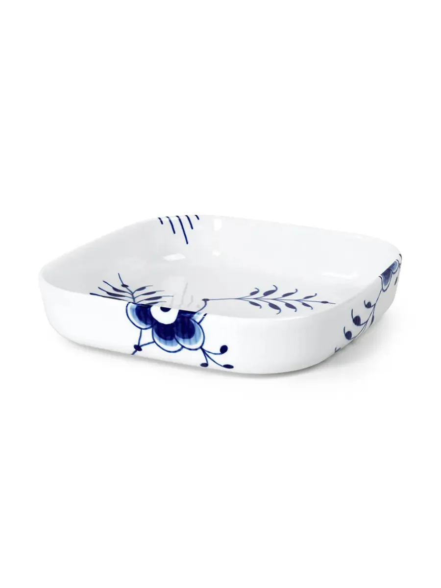 Blå Mega Riflet, firkantet ovnfast fad 25 x 25cm<Royal Copenhagen Hot
