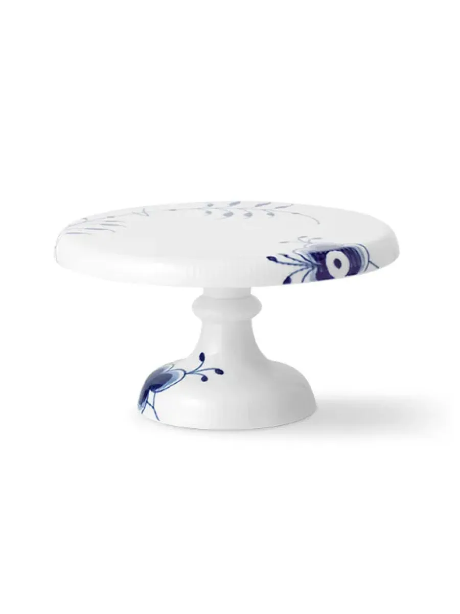 Blå Mega Riflet, fad på fod 29,5 cm<Royal Copenhagen Discount