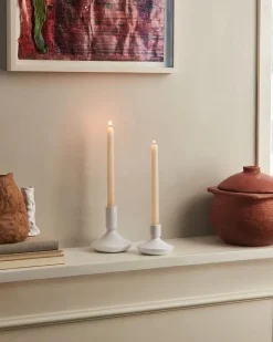 Blå Mega Riflet, lysestage 8 cm<Royal Copenhagen Discount