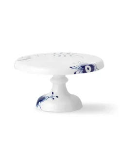 Blå Mega Riflet, fad på fod 23 cm<Royal Copenhagen Discount