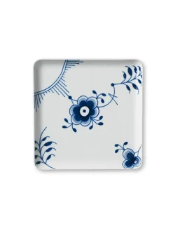 Blå Mega Riflet, firkantet tallerken 20 cm<Royal Copenhagen Outlet