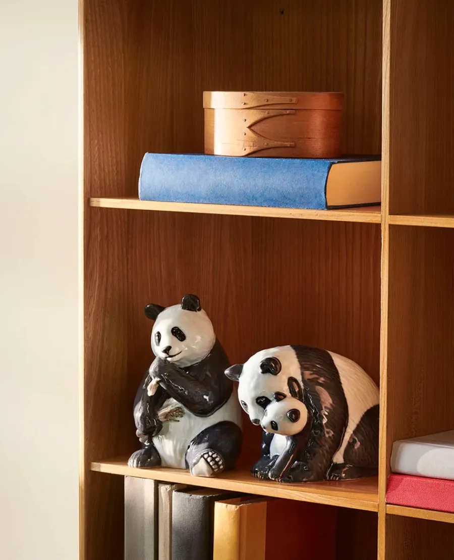 Figurine Panda, med unge 13 cm<Royal Copenhagen Outlet