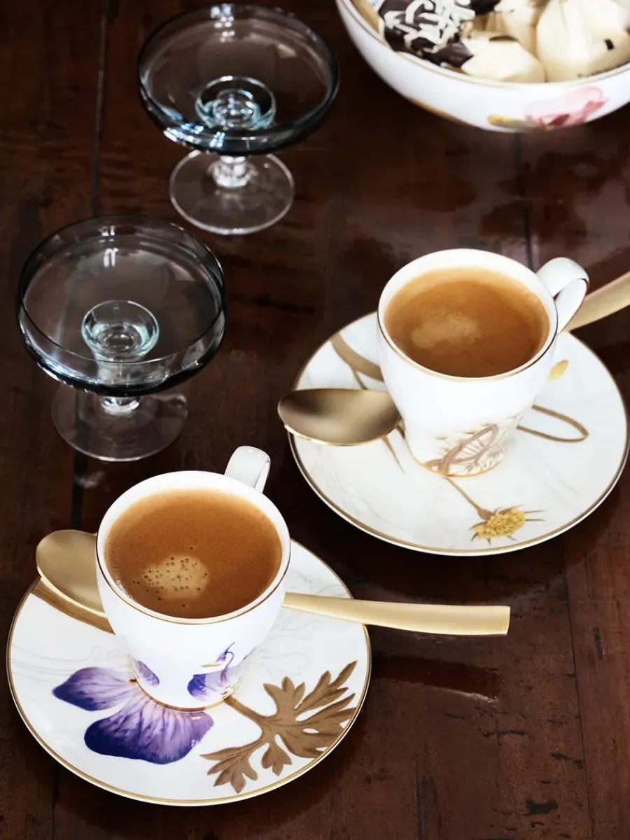 Flora højhankskop med underkop, Kornblomst<Royal Copenhagen