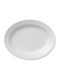 Hvid Halvblonde, fad 36,5 cm<Royal Copenhagen Hot