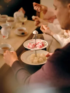 Hvid Riflet, étagére 3 lag<Royal Copenhagen Hot