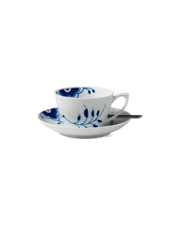 Hvid Riflet, kop med underkop 28 cl<Royal Copenhagen Sale