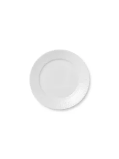 Hvid Riflet, tallerken 22 cm<Royal Copenhagen Hot