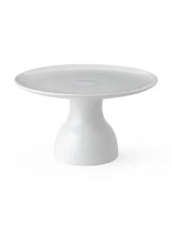 Hvid Riflet Fad på Fod, 20 cm<Royal Copenhagen Best