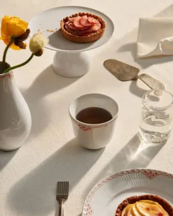 Hvid Riflet Fad på Fod, 20 cm<Royal Copenhagen Best