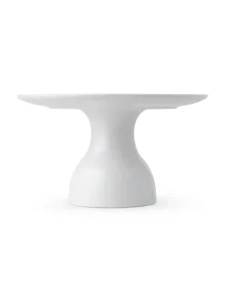 Hvid Riflet Fad på Fod, 20 cm<Royal Copenhagen Best