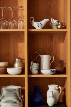 Hvid Riflet, oval skål 2-pak 37 cl<Royal Copenhagen New