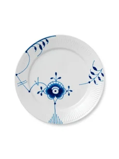 Hvid Riflet, tallerken 27 cm<Royal Copenhagen Best