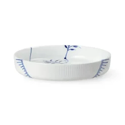 Hvid Riflet, rundt ovnfast fad 27 cm<Royal Copenhagen Online