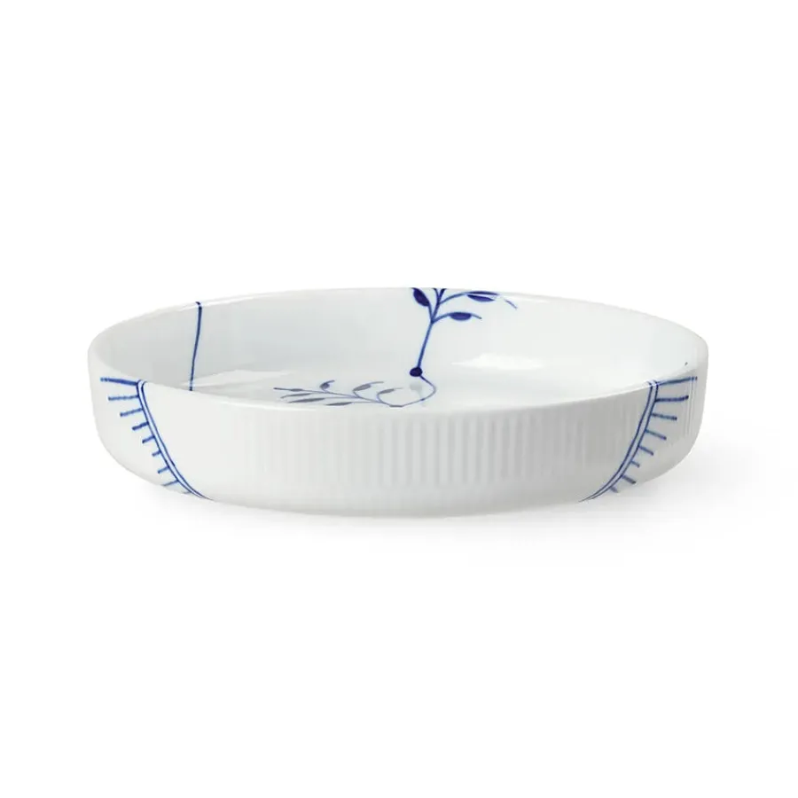 Hvid Riflet, rundt ovnfast fad 27 cm<Royal Copenhagen Online