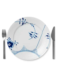 Sort Mega Riflet, tallerken 27 cm<Royal Copenhagen Best