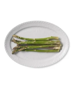 Sort Mega Riflet, oval tallerken 28 cm<Royal Copenhagen Sale