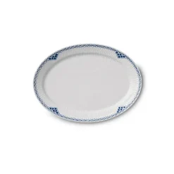 Sort Mega Riflet, oval tallerken 28 cm<Royal Copenhagen Sale