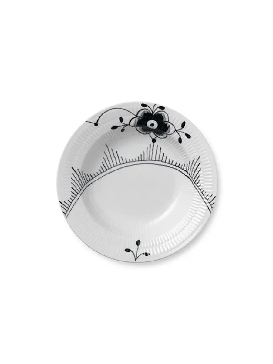 Sort Mega Riflet, dyb tallerken 21 cm<Royal Copenhagen Hot
