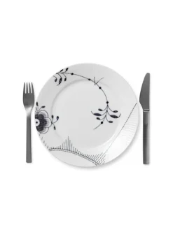 Sort Mega Riflet, tallerken 22 cm<Royal Copenhagen Hot