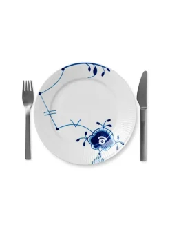 Sort Mega Riflet, tallerken 22 cm<Royal Copenhagen Hot