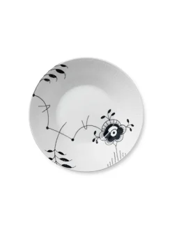 Sort Mega Riflet, dyb tallerken 24 cm<Royal Copenhagen Hot