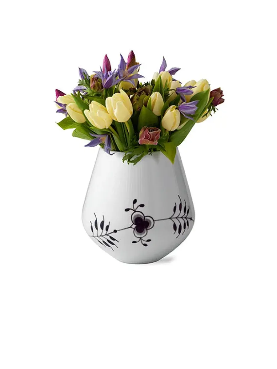 Sort Mega Riflet, vase 20,5 cm<Royal Copenhagen Online