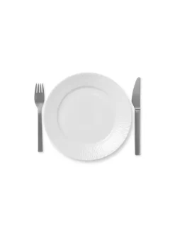 Sort Mega Riflet, tallerken 22 cm<Royal Copenhagen