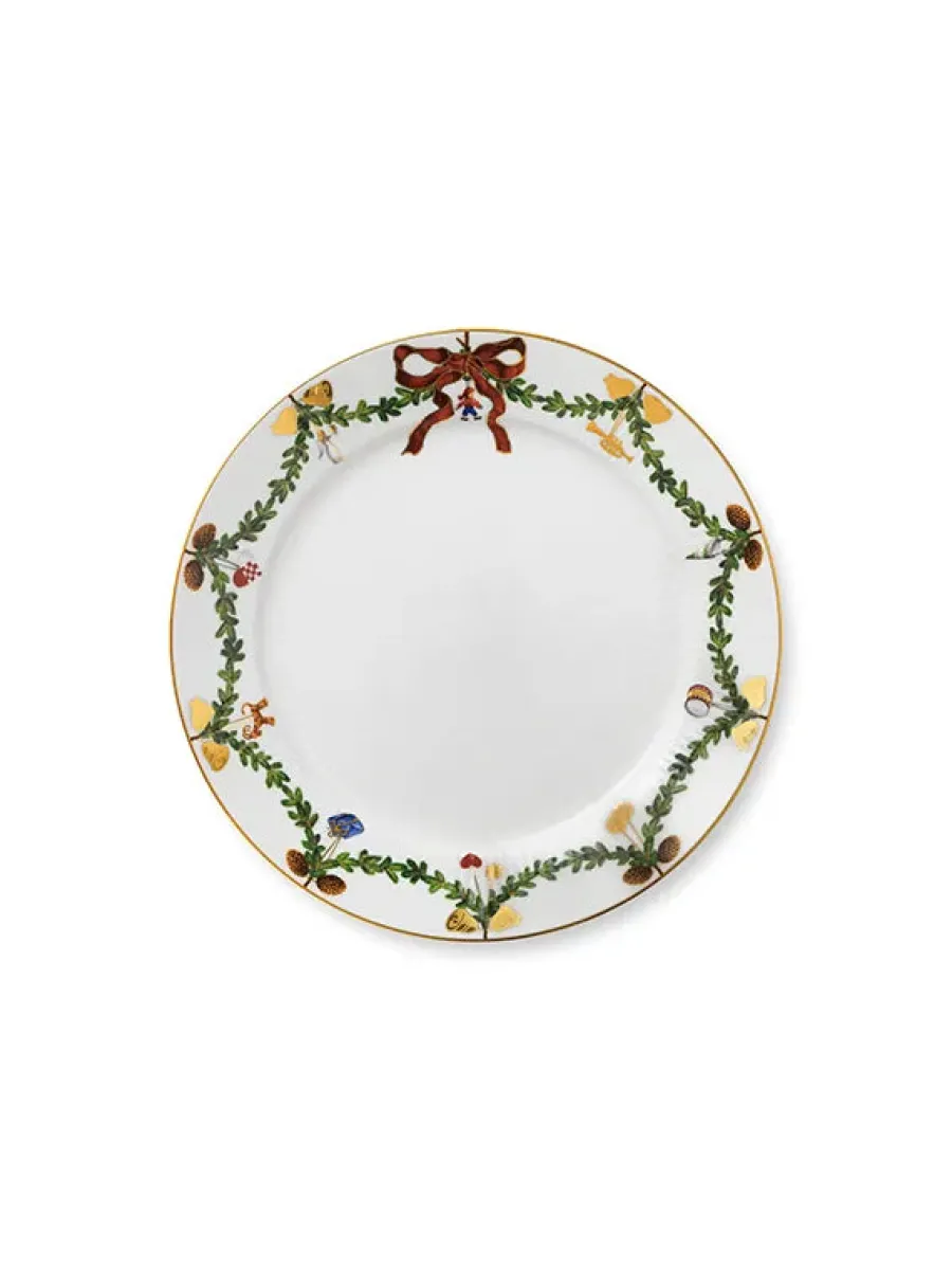Stjerne Riflet Jul, tallerken 27 cm<Royal Copenhagen Hot