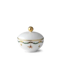 Stjerne Riflet Jul, sukkerskål med låg 15 cl<Royal Copenhagen Best