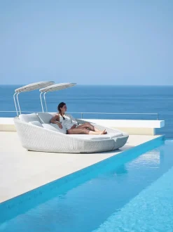 Savannah Daybed, venstre i hvid/grå fra<Cane-line Outlet