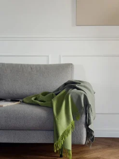 Secret Plaid, lime/moss fra<Silkeborg Uldspinderi