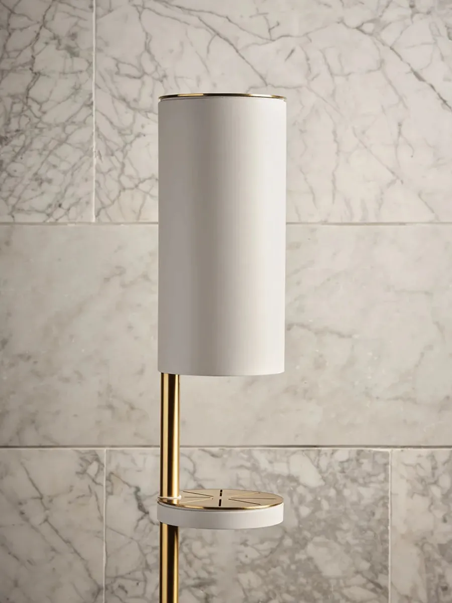 Sensorstyret håndsprit- og sæbedispenser, fritstående i hvid fra<VOLA