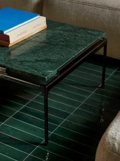 Sett LN12 Sofabord, verde guatemala marble/chrome fra<&Tradition Discount