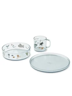 Siva Printed Tableware Set, sea creature/sandy fra<Liewood Discount