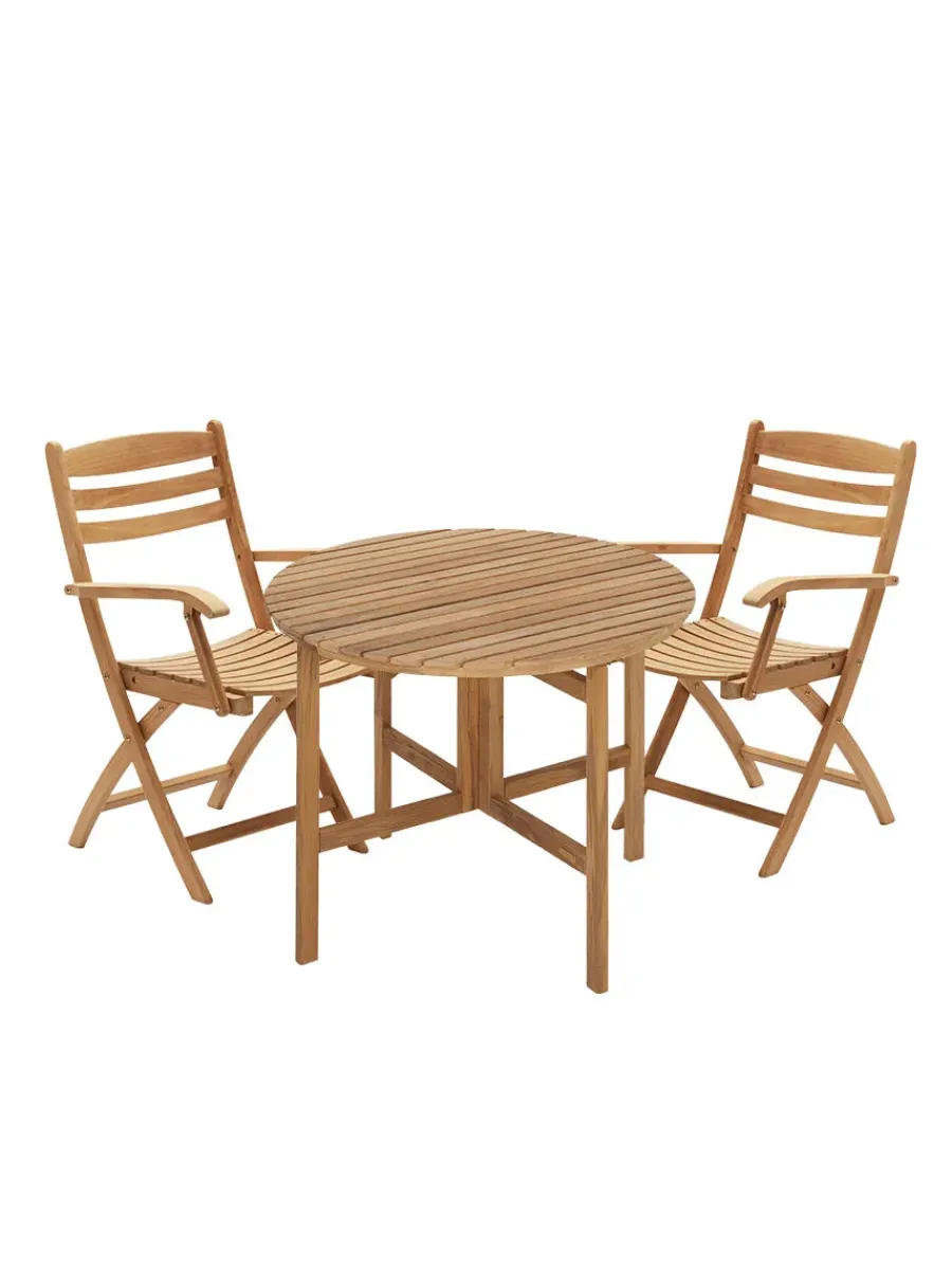 Skagerak Selandia Sæt, 2 armstole og bord 75 fra<Fritz Hansen Online