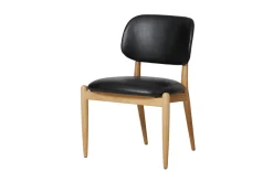Slow side chair fra i egetræ med sort læder<Stellar Works Discount
