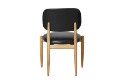 Slow side chair fra i egetræ med sort læder<Stellar Works Discount