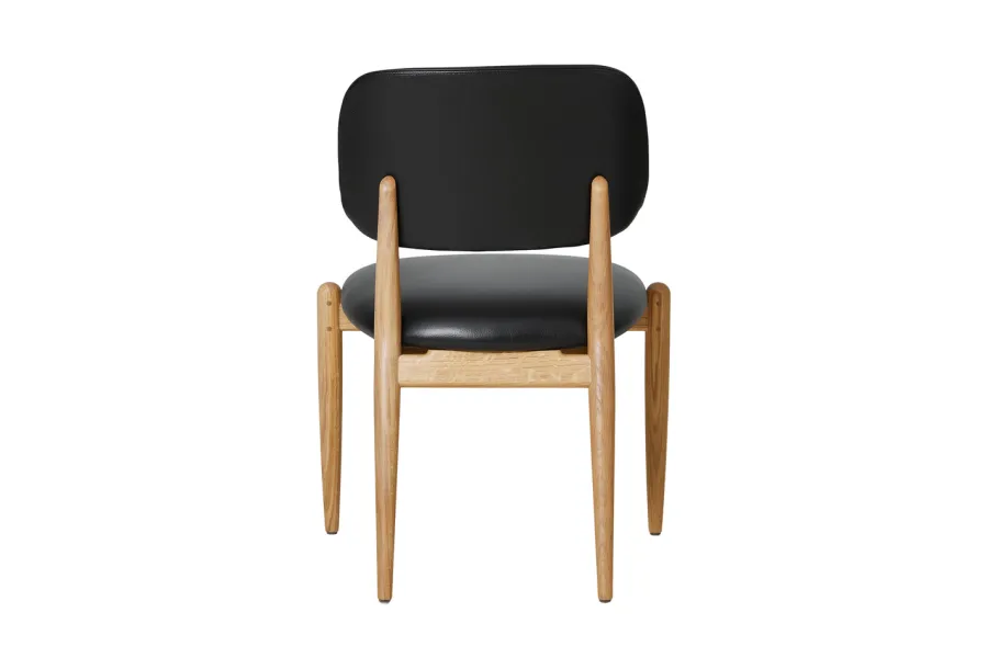 Slow side chair fra i egetræ med sort læder<Stellar Works Discount