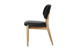 Slow side chair fra i egetræ med sort læder<Stellar Works Discount