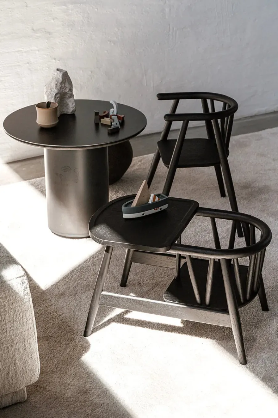 Smilla Toddler Stol, sortlakeret eg fra<Oaklings New